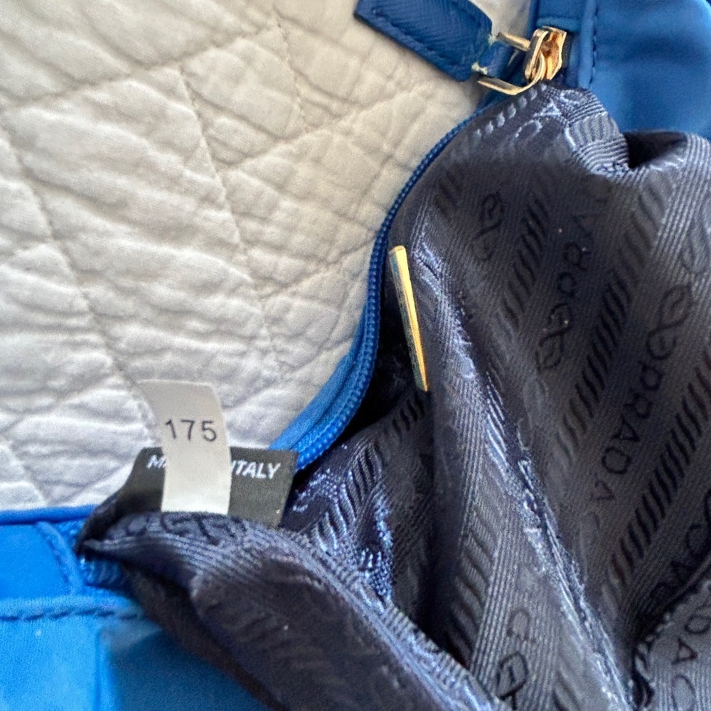 Auth PRADA Logo Mini Shoulder Bag Blue Nylon - Picture 9 of 10